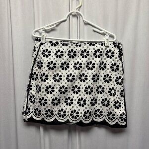 Golftini Skort Womens Sz Large Black White Floral The Masters Golf Tennis Sporty